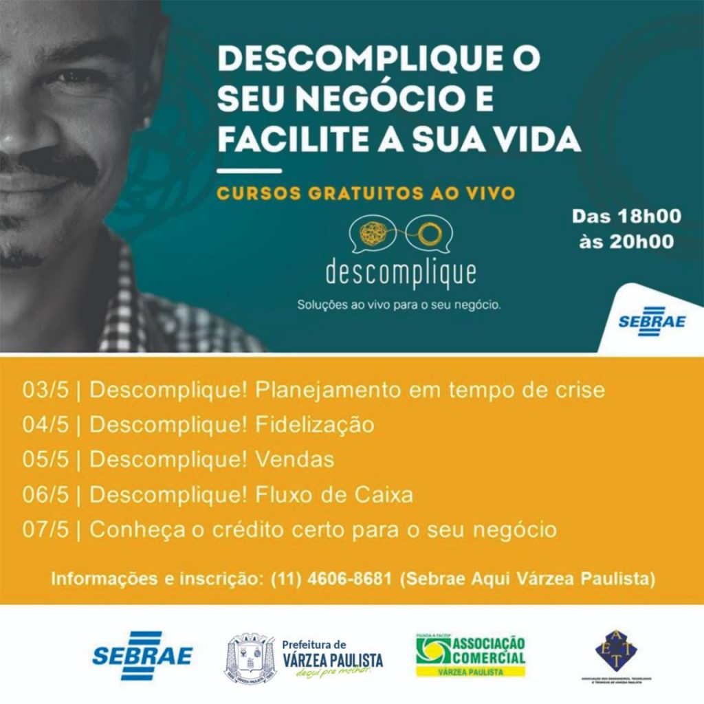 CAPACITAÇÃO - Estão abertas inscrições para curso Descomplique sua Empresa,  em parceria com o Sebrae