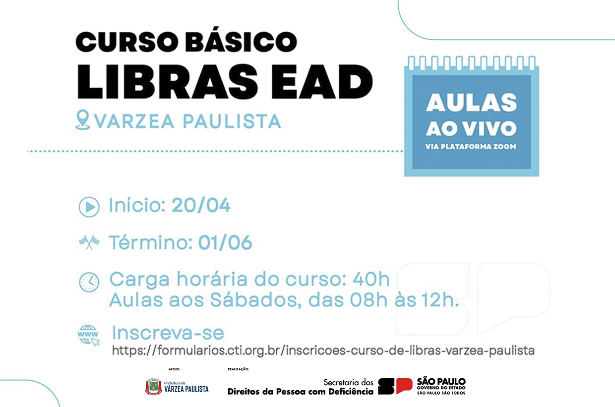 Curso Básico de Libras EAD é oferecido para moradores de Várzea Paulista